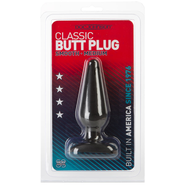 Classic Butt Plug - Smooth - Medium Black